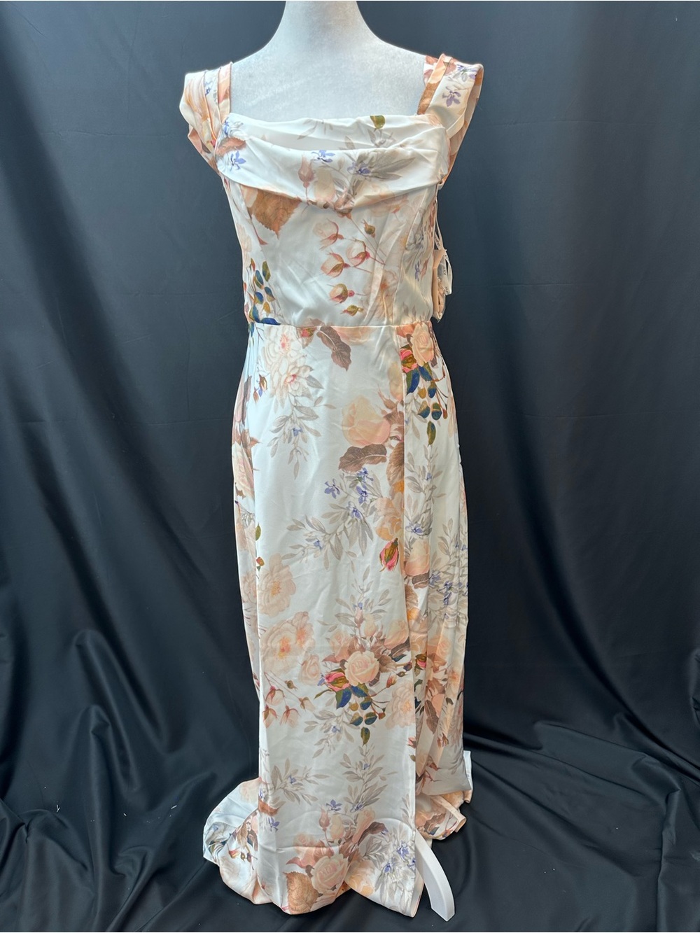 Birdy Grey Cream Floral Evening Dress with Blush Accents S NWTS